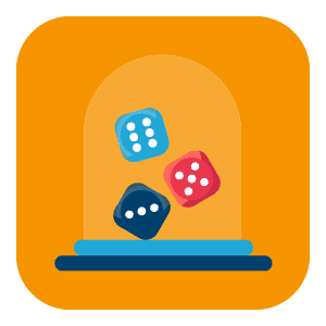 Orange ikon - 3 tarningar i farger - Sic Bo - casinospel online guide