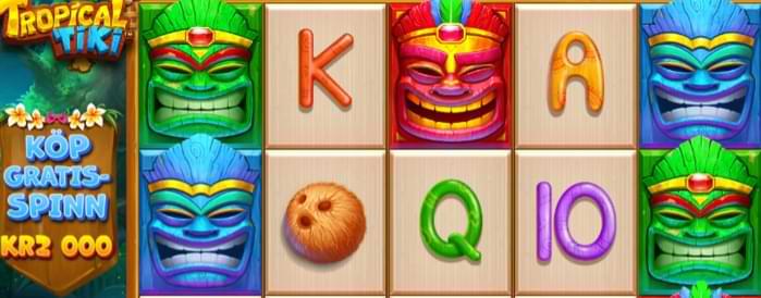 Text Kop Gratis spinn Tropical Tiki symboler - Bonuskop Casinostugan