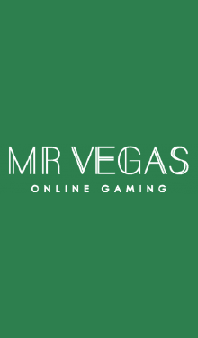 grön bakgrund - vit logga text - Mr Vegas Casino