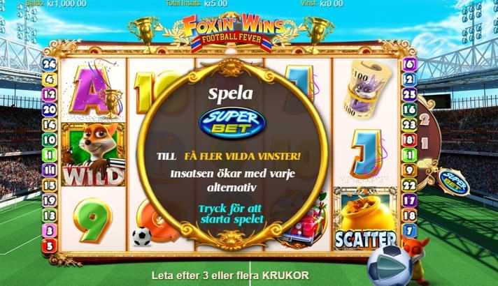 Fotbollsstadium med spelplan Foxin Wins Football Fever info om Superbet