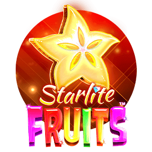 rod bakgrund gul fruktstjarna - Starlite Fruits - Spelautomat logga