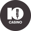Svart rund logga vit text 10Bet Casino