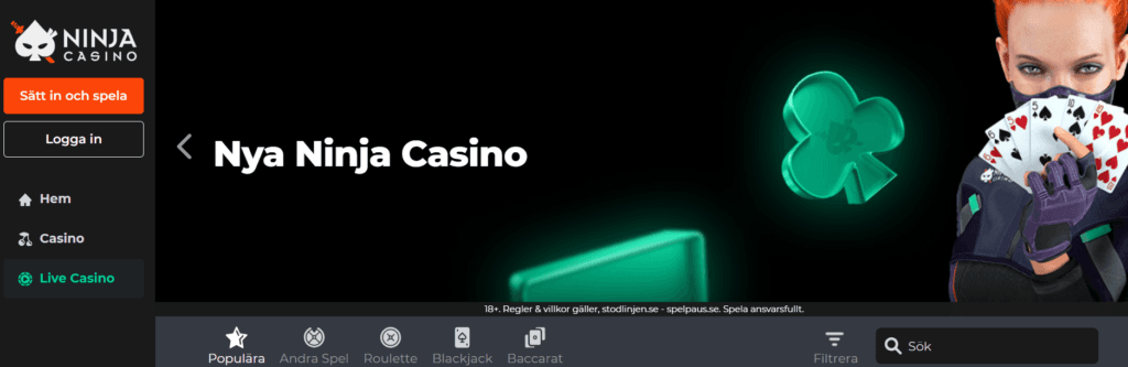 nya ninja casino recension