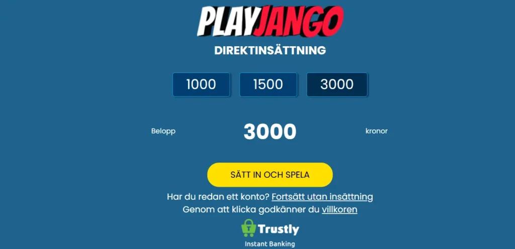 playjango direktinsattning registrera