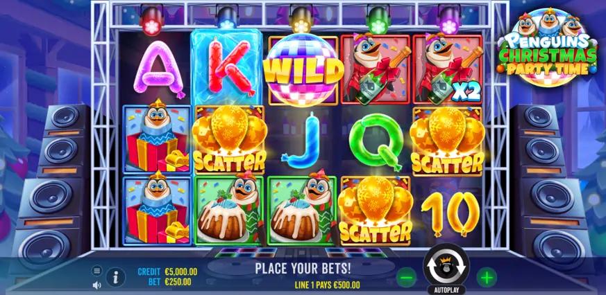 slot recension penguins christmas party